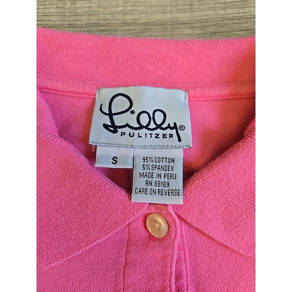 2 Lily Pulitzer Womens Collared Polo Short Sleeve Cotton Spandex Size S - Picture 7 of 10